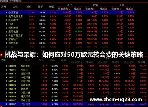 挑战与荣耀：如何应对50万欧元转会费的关键策略
